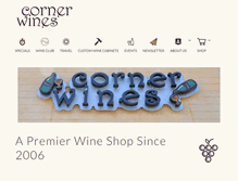 Tablet Screenshot of cornerwines.com